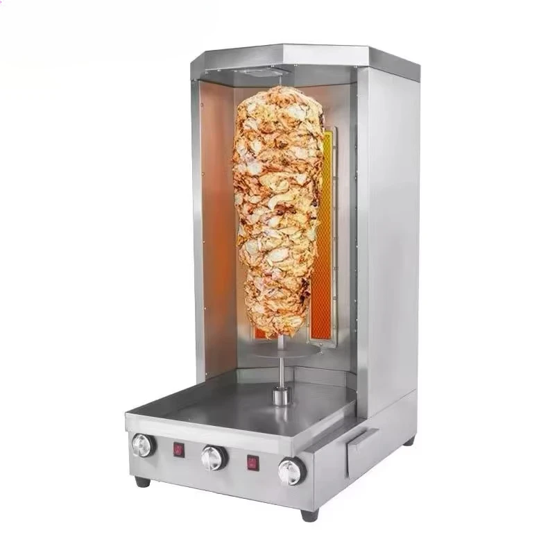 

Shawarma Machine Vertical Barbecue Grill Barbecue Rack Low Pressure Gas Stove Rotary Oven Shawarma Machine with Door