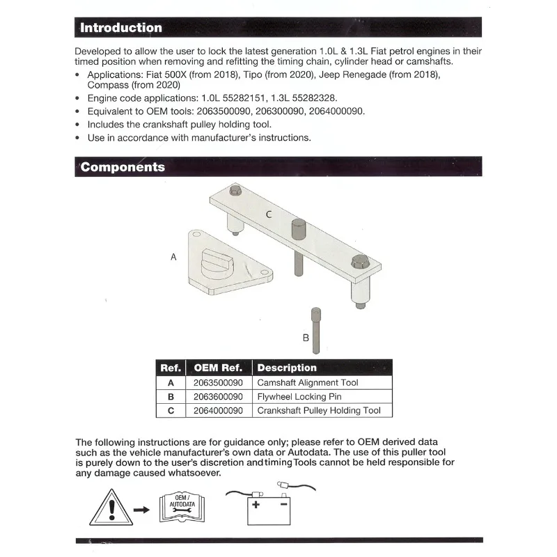 Kurbelwelle Pulley Montage Tool Kit Für Fiat 500X Jeep Rengade 1,0/1,3 T-GDI 2018-2022 Motor Steuerkette Reparatur Werkzeug
