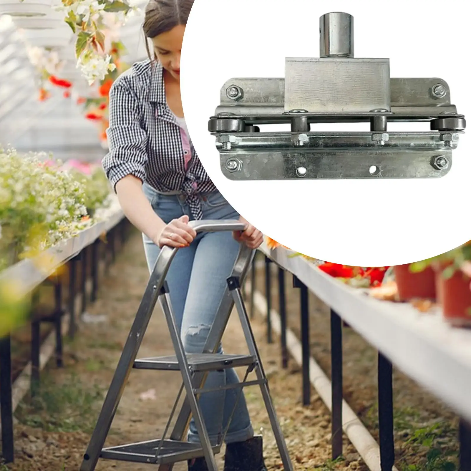Greenhouse Climbing Film Rolling Accessory Metal Manual Winch Roller for Vegetable Farm Ventilation Systems