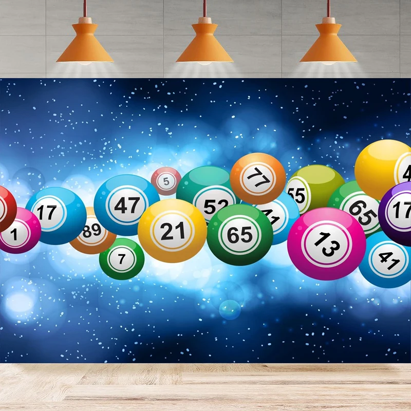 Bingo Night Theme Photography Backdrop For Game Time Gaming Gamer Contest For Bingo Casino Snooker Winning Ball Bokeh Background