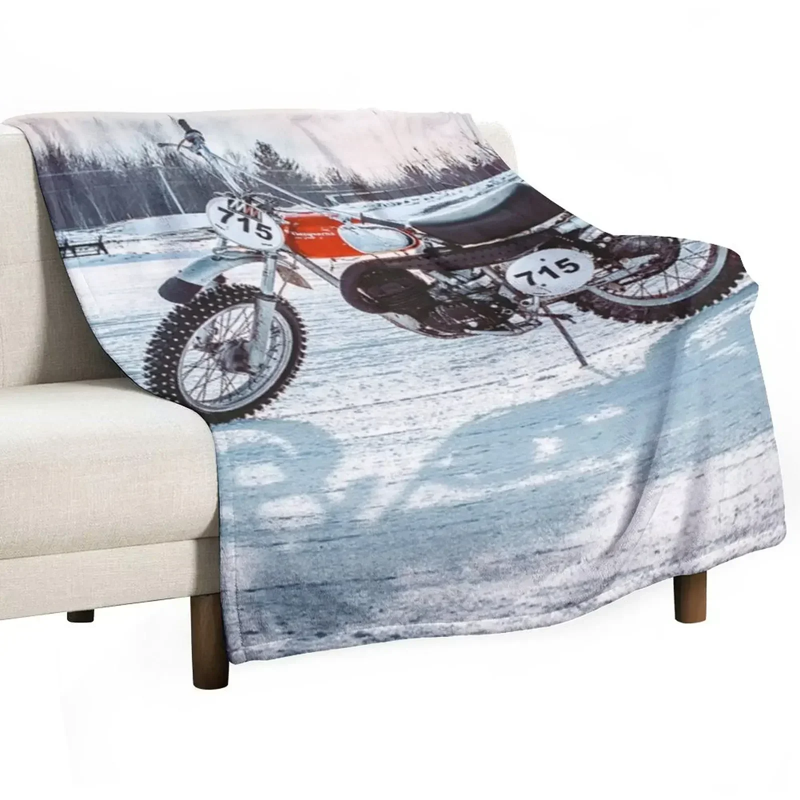 Classic Dirt Bike on Ice Throw Blanket christmas gifts Soft Beds Thermal blankets and throws heavy to sleep Soft Blankets