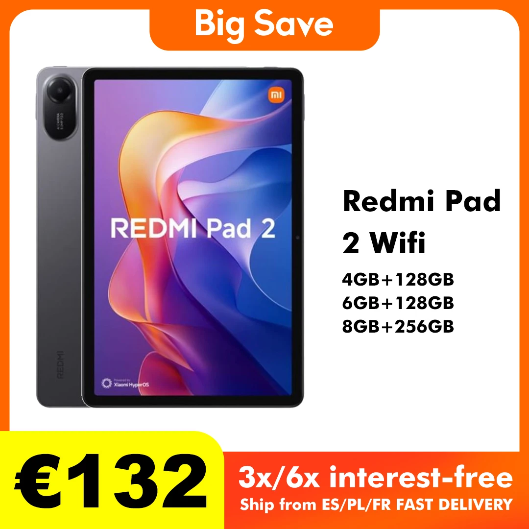 Xiaomi Redmi Pad 2 4GB/128GB 6GB/128GB 8GB/256GB 9000mAh batterie 11 "2.5K WiFi Version mondiale tablette PC