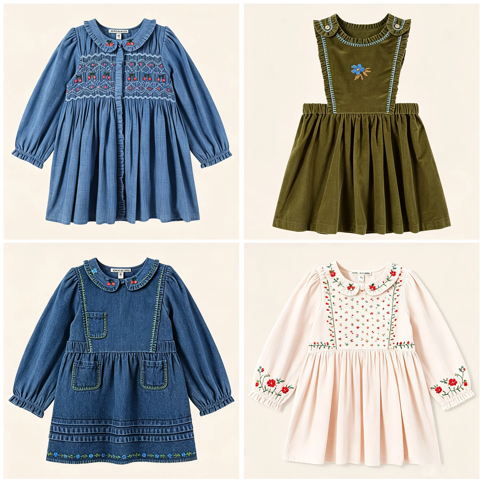 Girls Denim Dress 2026  Autumn  Kids Knit Cardigan Outwear Jean Pant Set Princess Dress Children Sweater Clothing
