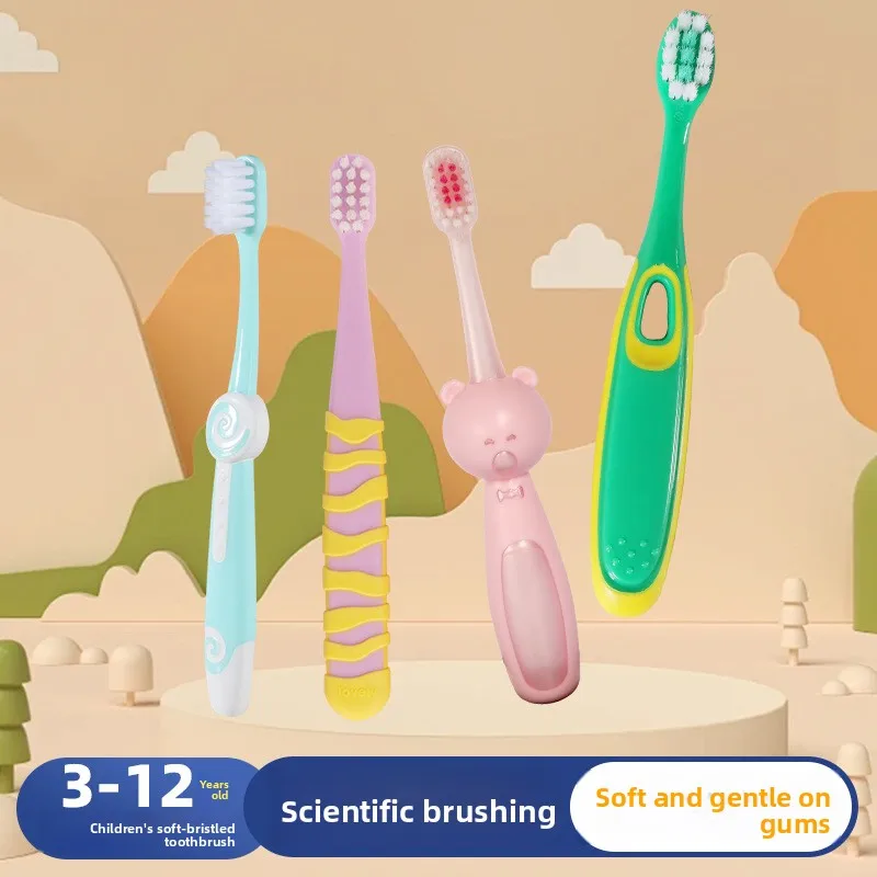 

Новая детская зубная щетка с мягкими щетинками, силиконовой ручкой и мультяшным дизайном, 10000 щетинок, в индивидуальной упаковке