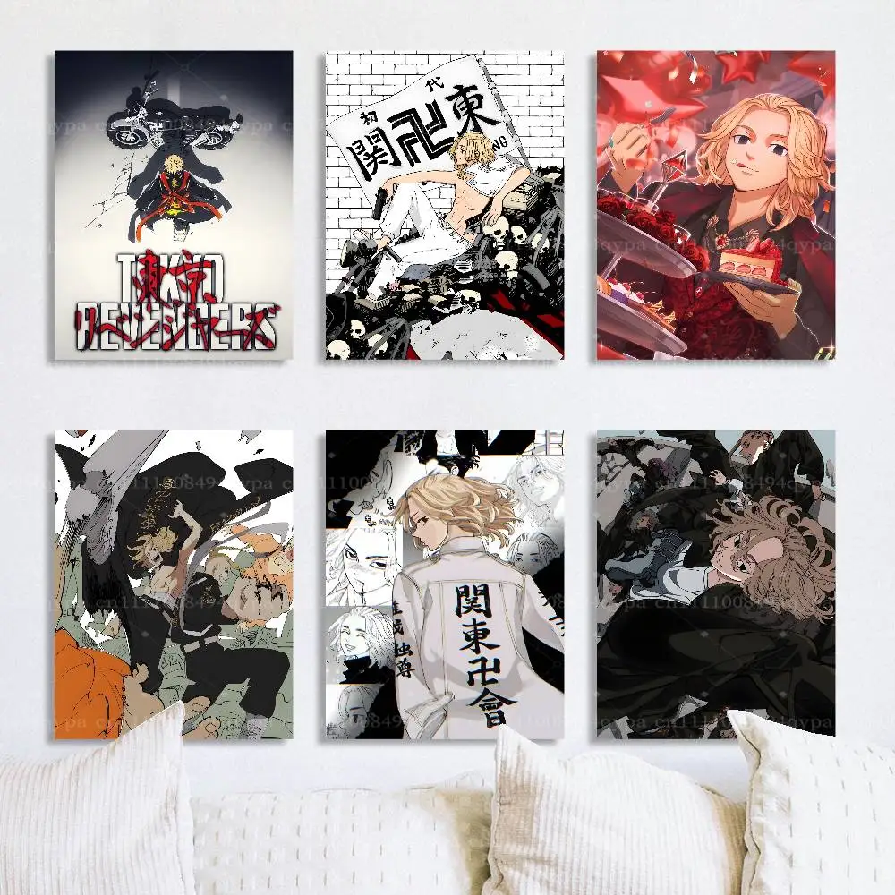 T-Tokyo Revengers Mickey Poster Cool Wall Decor Art Print Matte Frameless Posters for Bedroom Office Living Room Home Decor