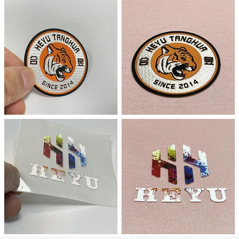 Wholesale Custom Hot Stamping 3d Silicone Heat Transfer Label Customized logo Garment Labels Reflective Iron on clothes Patch