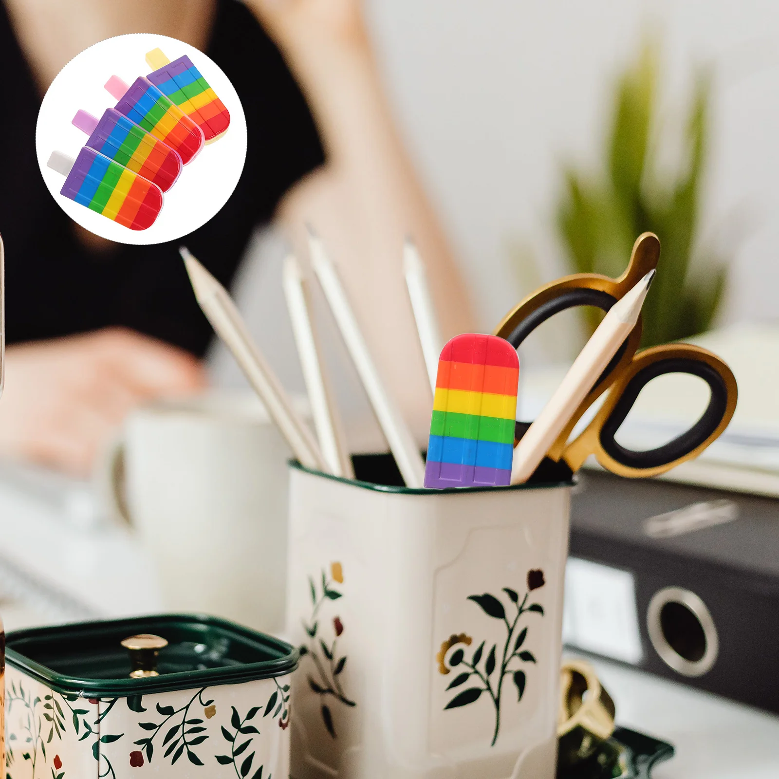 25 Pcs Creative Ice Cream Pen Fun Pens for Adults Plastic Cartoon Markers Student