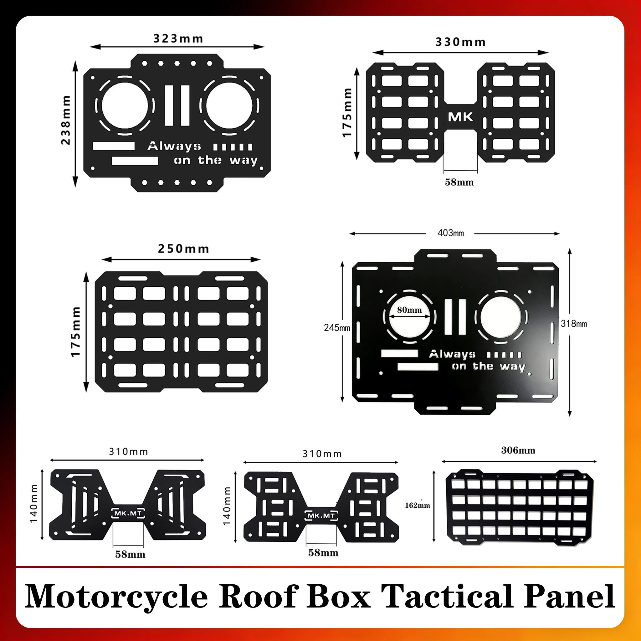 Trunk Molle Panel Motorcycle Top Case Tactical Storage Box Aluminum Alloy Universal Side Box Modular Organizer Quick-Mounting