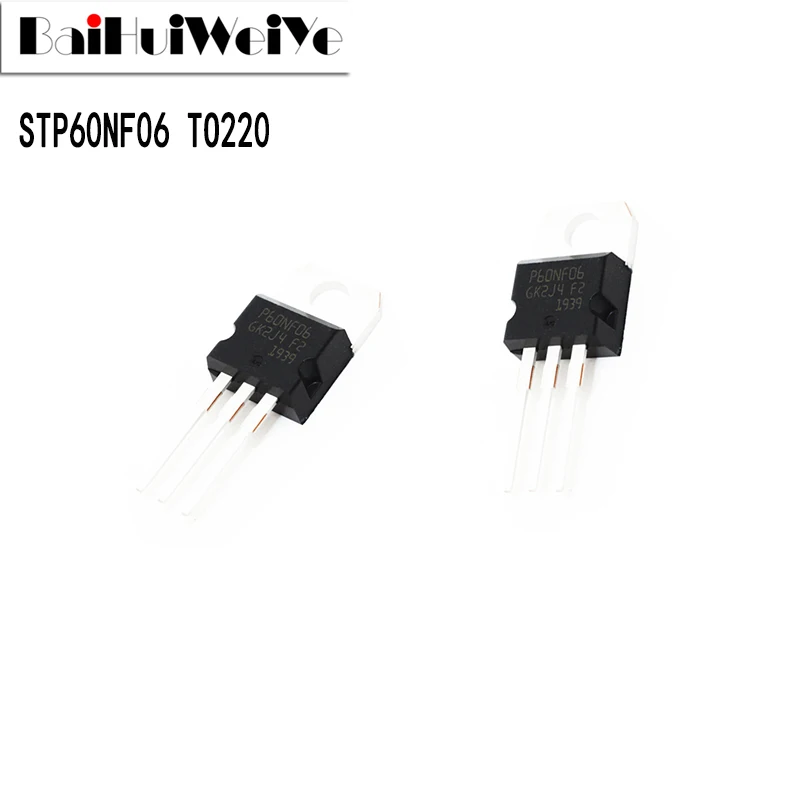 10PCS STP60NF06 P60NF06 60NF06 60V 50A TO-220 TO220 Transistor MOSFET New  Good Quality Chipset