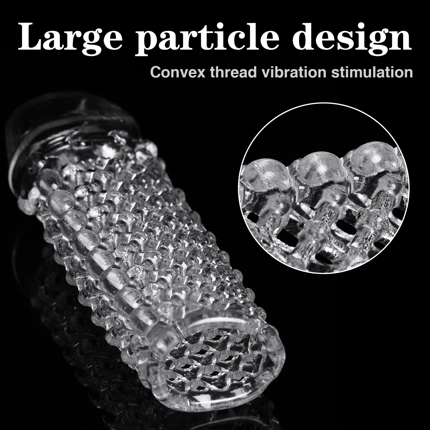 Extension Condom Delay Penis Sleeve Reusable Male Enlargement Men Dot Massage Dildo Cock Ring Vibrating Cover Adult Sex Toys 18 view 5