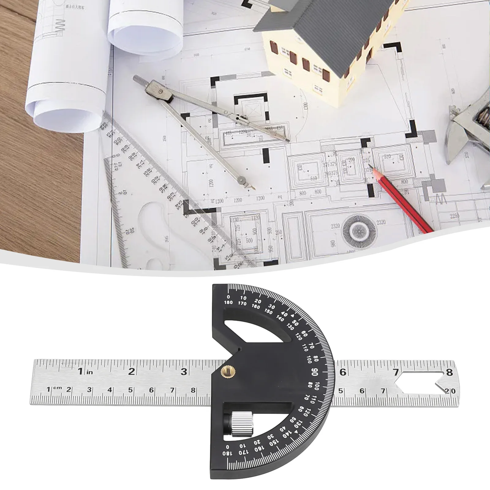 

Угловой измерительный диск, устройство для измерения фотографий, многофункциональная линейка для определения внутреннего содержимого
