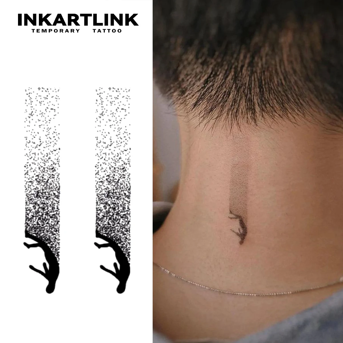 

INKARTLINK Dark Particle Human Tattoo Stickers Minimalist Line Tattoo Stickers Gothic Style Waterproof 15 Day Abstract Humanoid