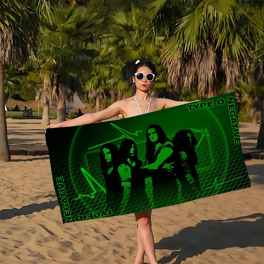 T-Type-O-Negative Gothic-Melancholic Anime Beach Swimming Towel Soft Absorbent Washcloth Children's Gifts for Kids