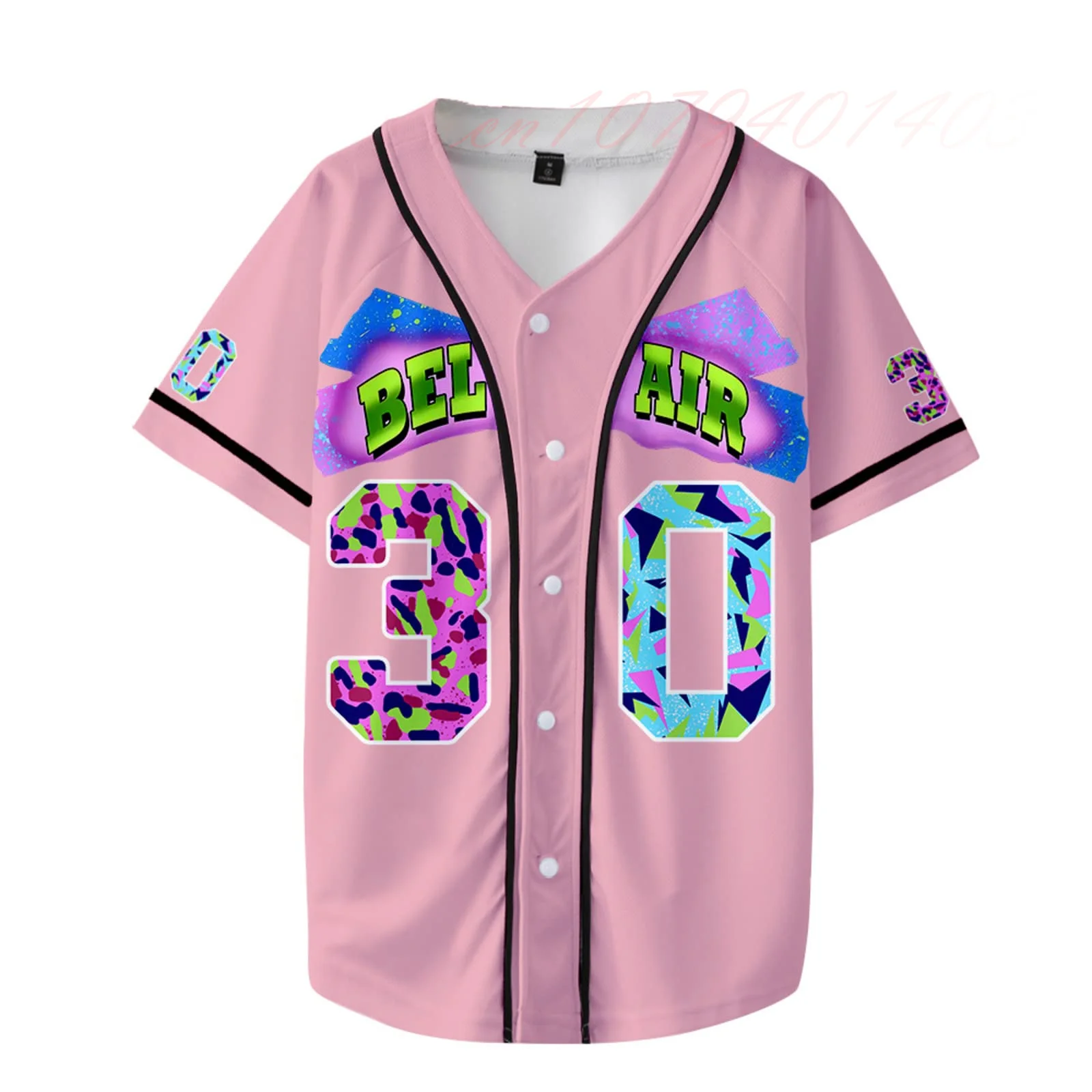 New Arrivals 90s Outfit for Men Bel Air 88 Baseball Jersey Urban Theme School Party Hip Hop Fashion Blouses for Clubs and Pubs