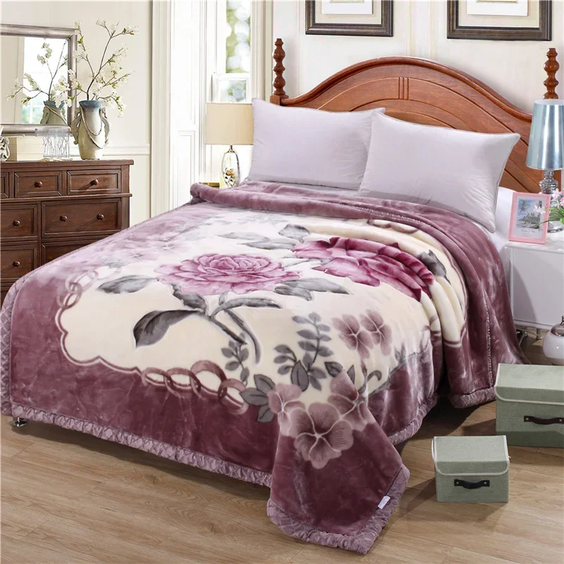Super Soft Winter Quilt Blanket For Bed Printed Mink Throw Twin Full Queen Size Single Double Bed Fluffy Warm Fat Thick Blankets