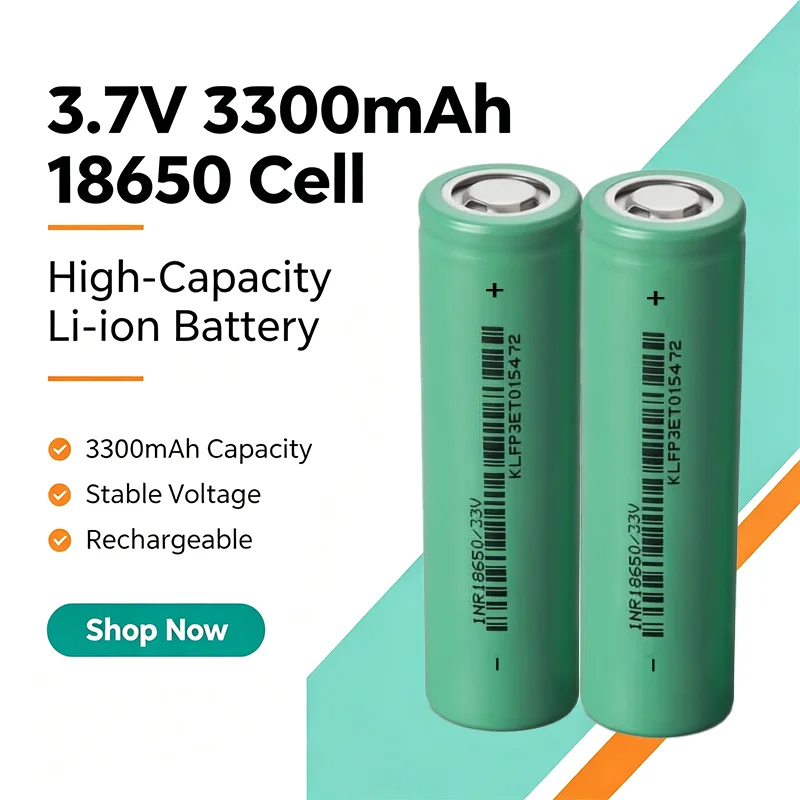 2026 New 3300mAh 3.7V Li-ion Rechargeable Battery + USB Charger Combo Set High Capacity for Flashlight Headlamp Toys Power Bank