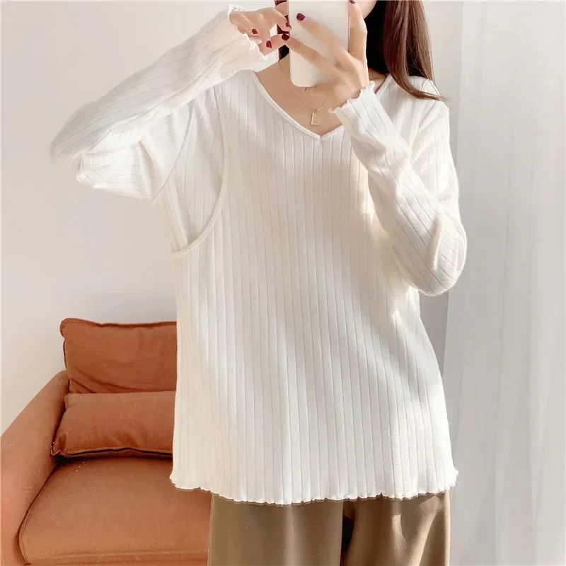 Clothes  For Pregnant Women Long-Sleeved Knitted Maternity Sweater Loose Breastfeeding Cothes Maternity Clothes