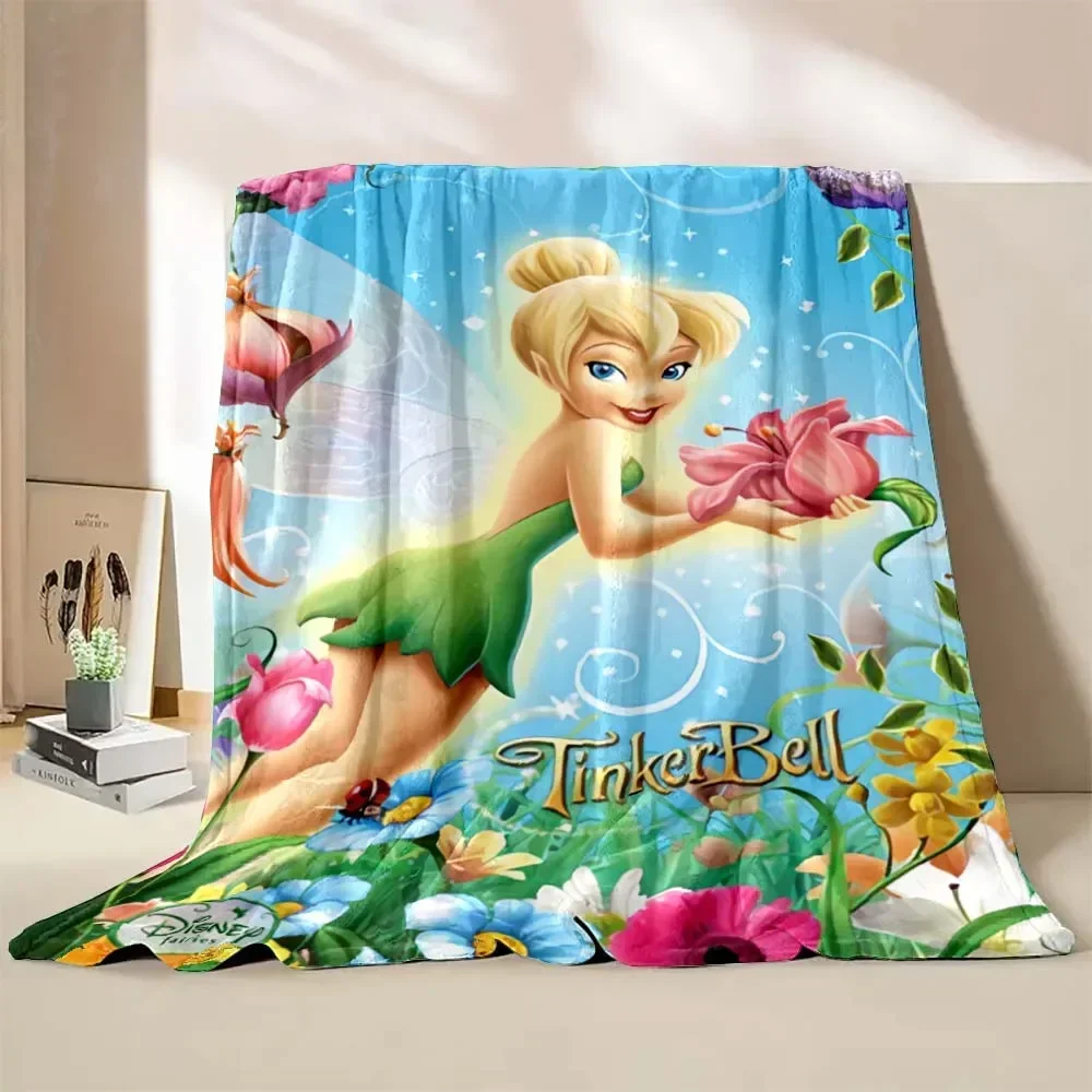 Tinker Bell Disney Baby Blanket Cartoon Plush Fluffy Soft Blanket Summer Warm Flannel Office Noon Break Children Blanket Gifts