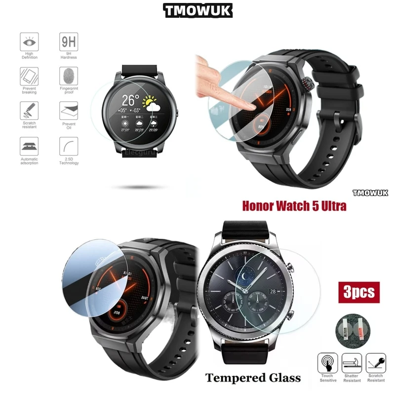 

For Honor Watch 5 Ultra Watch5 Anti-Fingerprint Oleophobic Tempered Glass – 9H Hardness, Full Coverage, Bubble-Free & Easy To Ap