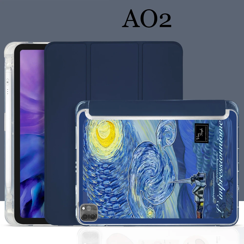 blue plaid Van Gogh Starry Sky For iPad Pro 11 Mini 4 5 Generation Cover For iPad 7 8 9 10.2 Air 3 Pro 1 4inch Case