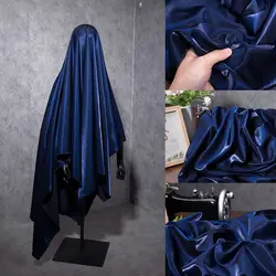Blue Gradient Thickened Shiny Silk Down Jacket Cotton Coat Sparkling Cotton Windbreaker Jacket Outerwear Pie Overcoming Fabric
