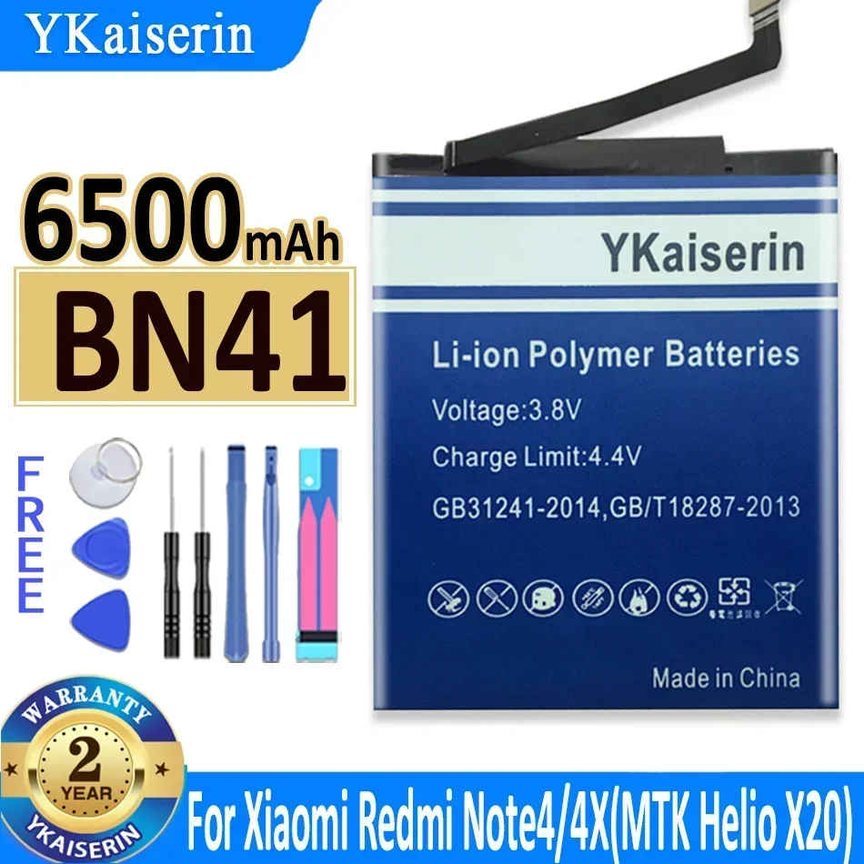 YKaiserin Battery BN41 BN43 for Redmi Note 4X Note4X/Note 4 Note4 Global Snapdragon 625 /Note 4 MTK Helio X20 Note 4X Pro 4G+64G