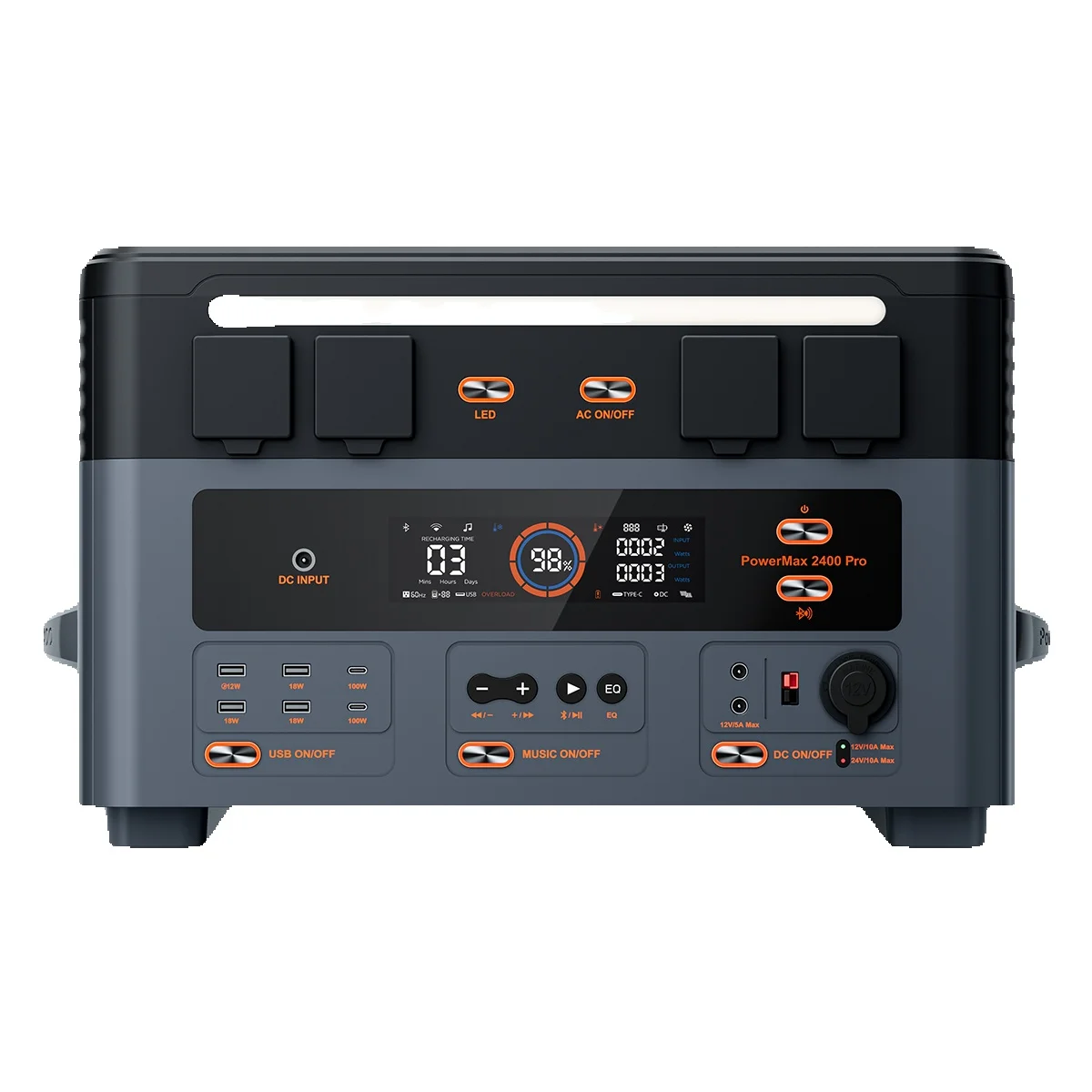 OSCAL PowerMax 2400 Pro |   2 Optionen: Tragbare Stromstation Hauptgerät / BP2400Pro Erweiterungsakku, 2016Wh, 2400W Nennleistung / 4800W Spitzenleistung, Notstromversorgung für Camping, Stromausfall