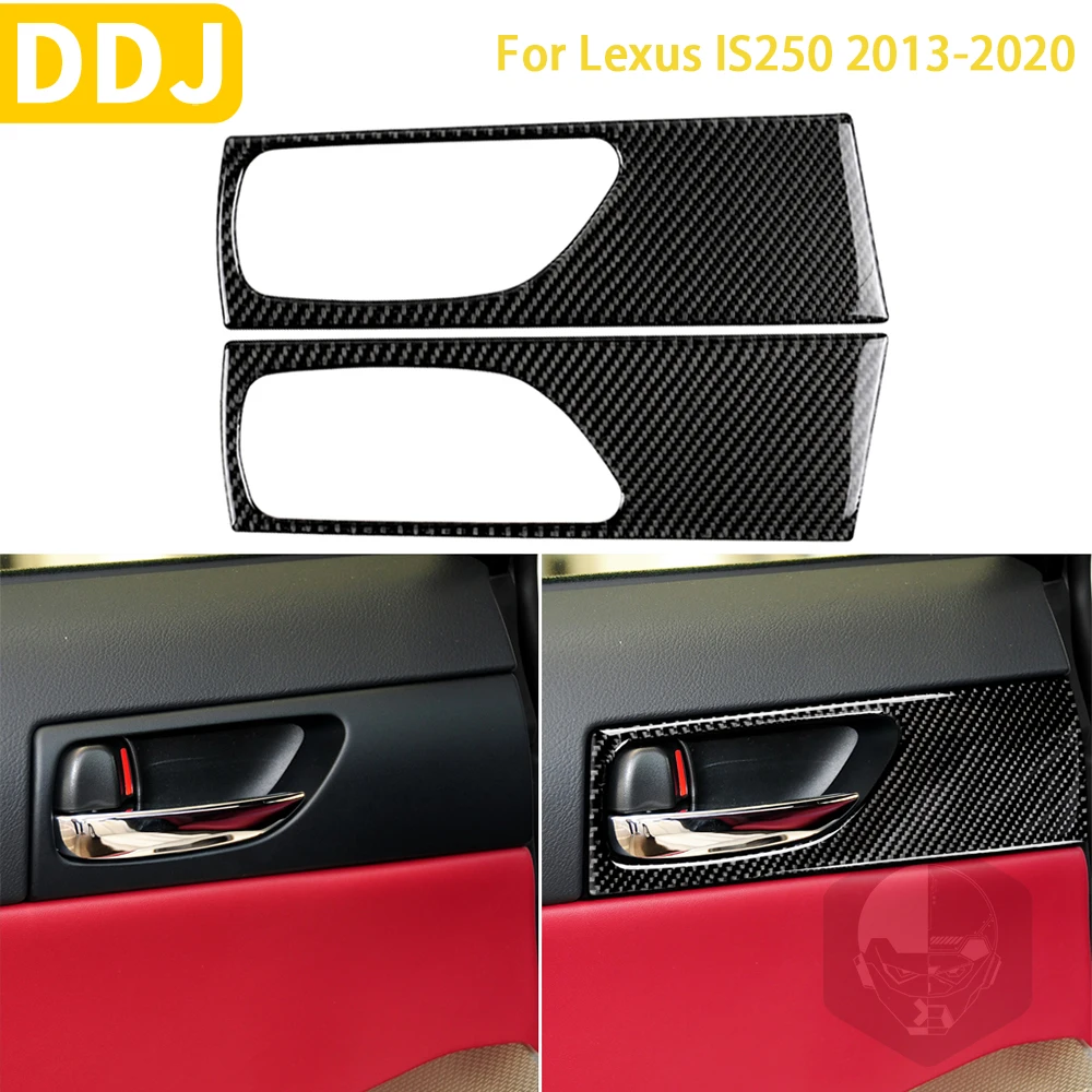 

For Lexus IS250 300 350C 2013-2020 Accessories Car Carbon Fiber Interior Back Door Handle Trim Stickers Modification Decoration