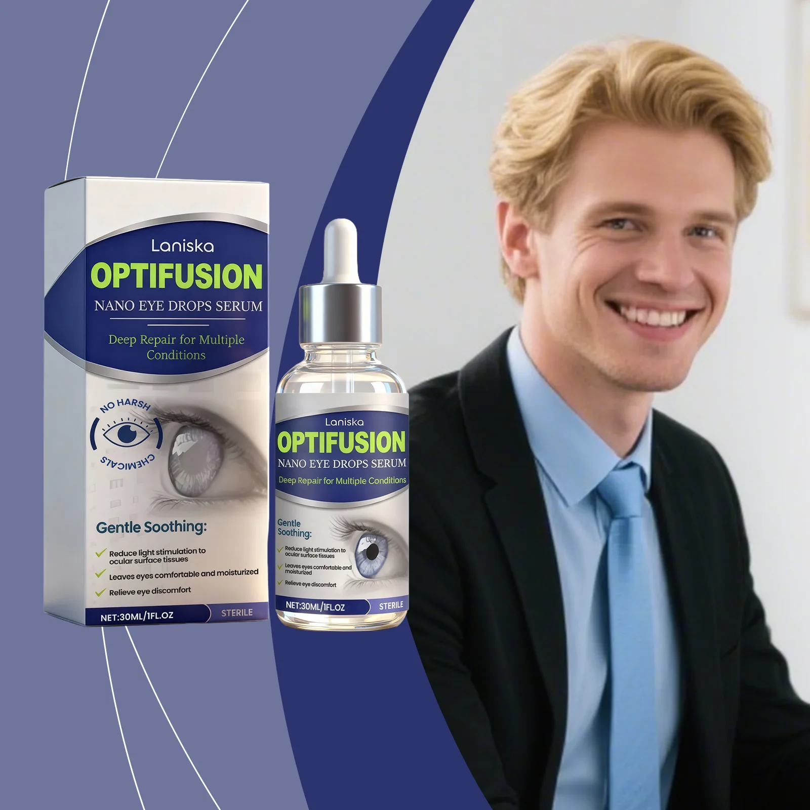 Laniska Quick Relief Eye Serum for Eye Discomfort Protects and Moisturizes Eyes Soothing Herbal Eye Drops for Gentle Daily Care