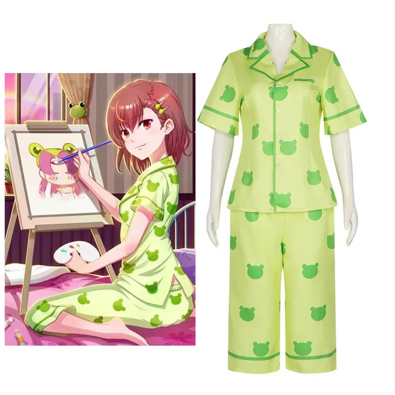 

Misaka Mikoto Cosplay Anime Toaru Kagaku No Railgun Cosplay Costume Girl Cute Daily Pajamas Halloween Carnival Suit New Skin