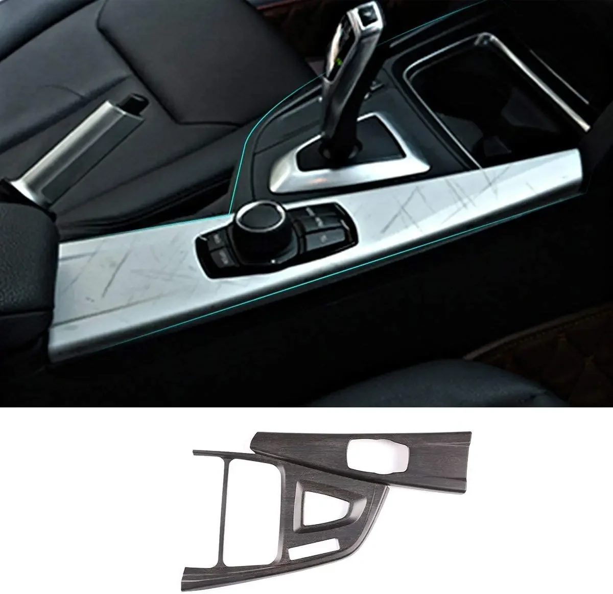 

For BMW 3 Series F34 2013-2019 (LHD), ABS Center Console Gear Shift Decoration Panel Cover Frame Trim