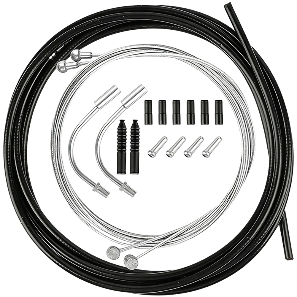 1 Satz Fahrradkabel 5mm Bremskabelsatz mit Innenkabelenden für Rennrad-, Mountainbike- und Faltrad-Bremssysteme – Montage-Kit