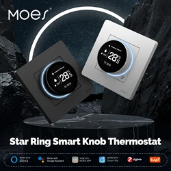 MOES Tuya ZigBee termostato de perilla inteligente serie Star Ring controlador de temperatura caldera de agua calefacción eléctrica con Alexa Google