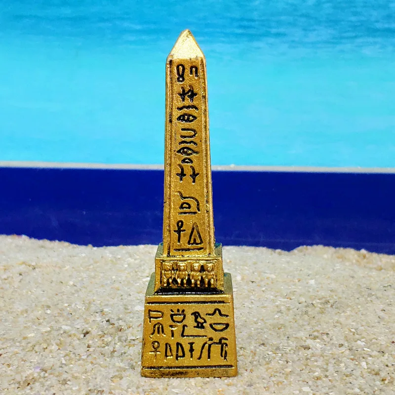 Obelisk Resin Ornament Inscription Tower Square Pointed Stone Ancient Egypt Commemorate Souvenir Pharaoh Desktop Ornament Gift
