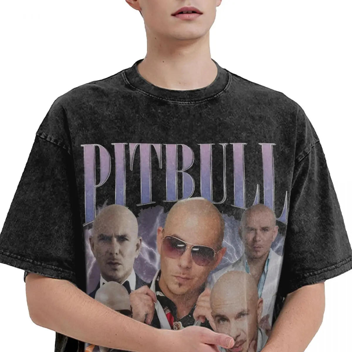 Pitbull Mr Worldwide Washed T Shirt Streetwear Hip Hop Vintage T-Shirts Tees for Men Women Short Sleeve Harajuku Printed