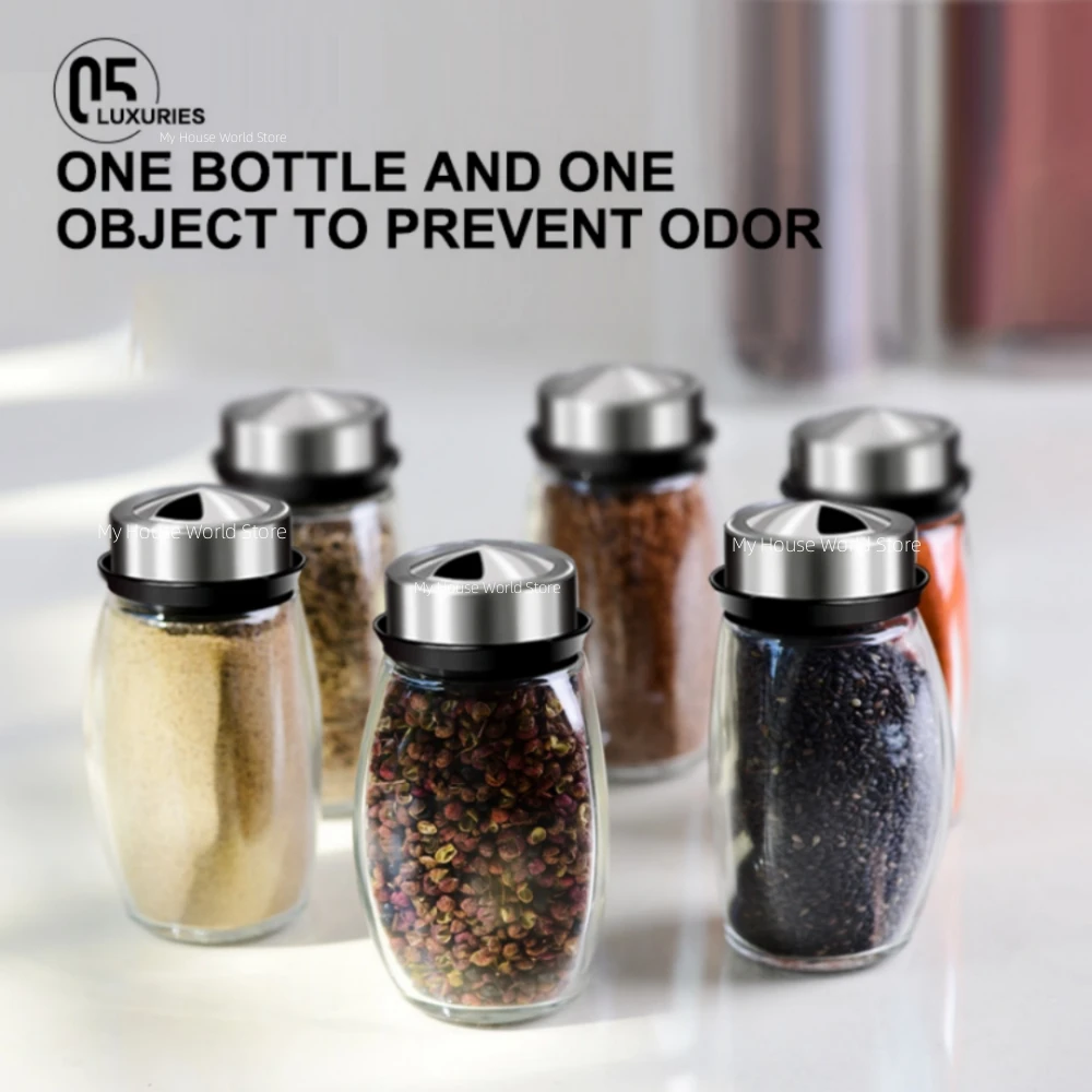 Spice Jar Glass Organizer Pepper Shakers Flavor Container Seasoning Kitchen Salt Pigs Rack Bottle Holder Flavouring Tank Shelf