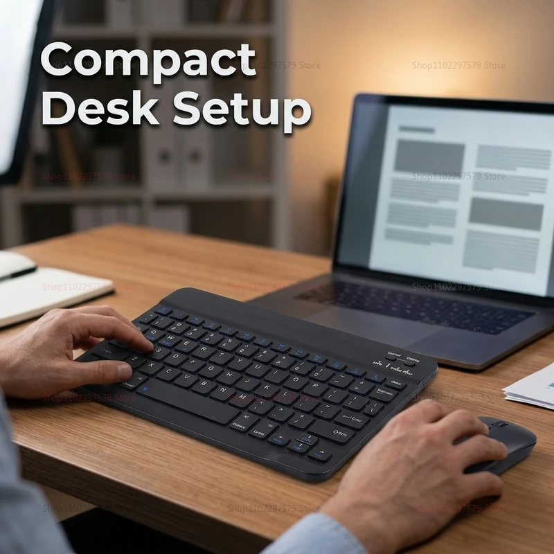 Bluetooth Keyboard and Mouse Combo for iPad Android Tablet Smartphone Wireless Keyboard for Windows Mac iOS Samsung
