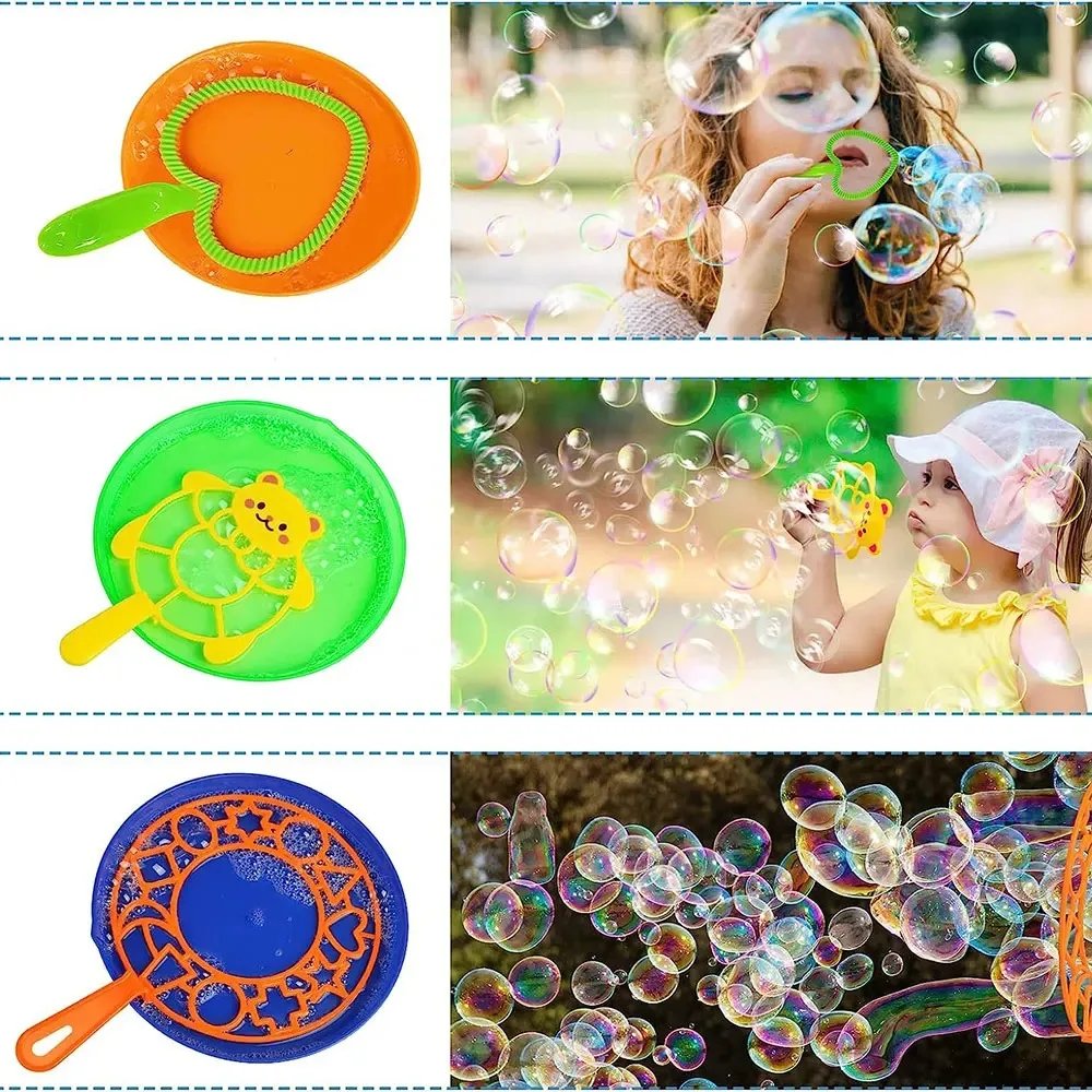 Children Big Bubbles Wand Kit Fancy Bubble Circle Props Multi Shaped Bubble Ring Outdoor Kids Fun Toys Family Interactive Toys