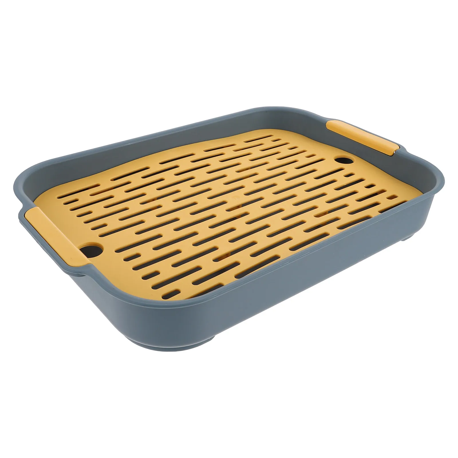 

Pet Cleaning Potty Tray Blue Color Rectangular Design Anti Slip Bottom Net Cage Rabbit Litter Box Hamster Toilet Bunny Boxes
