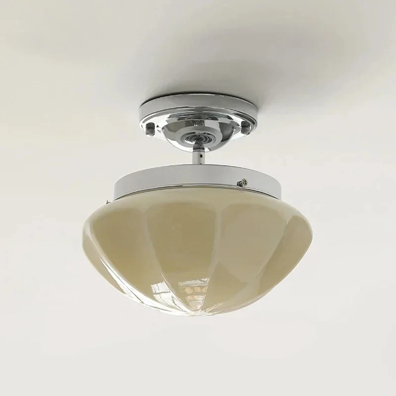 

Modern French White Jade Glass Suspension Rod Ceiling Light Living Room Cloakroom Bedroom Dining Room Antique Copper Retro Ceili