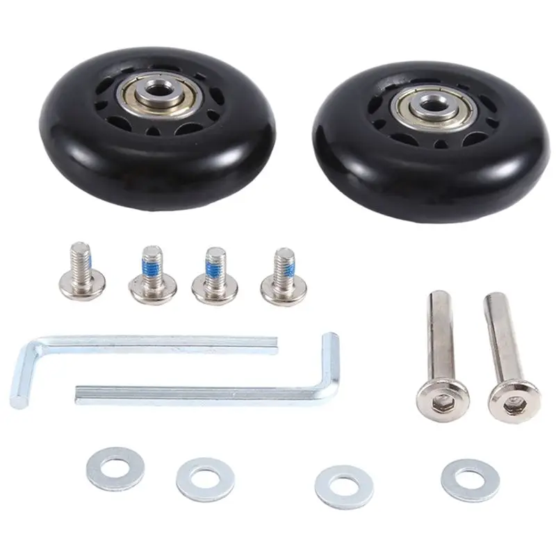 

TEXU Set Of 2 Luggage Suitcase Replacement Wheels 60X18mm Eco-Friendly PU+Carbon Steel Bearings Repair Kits