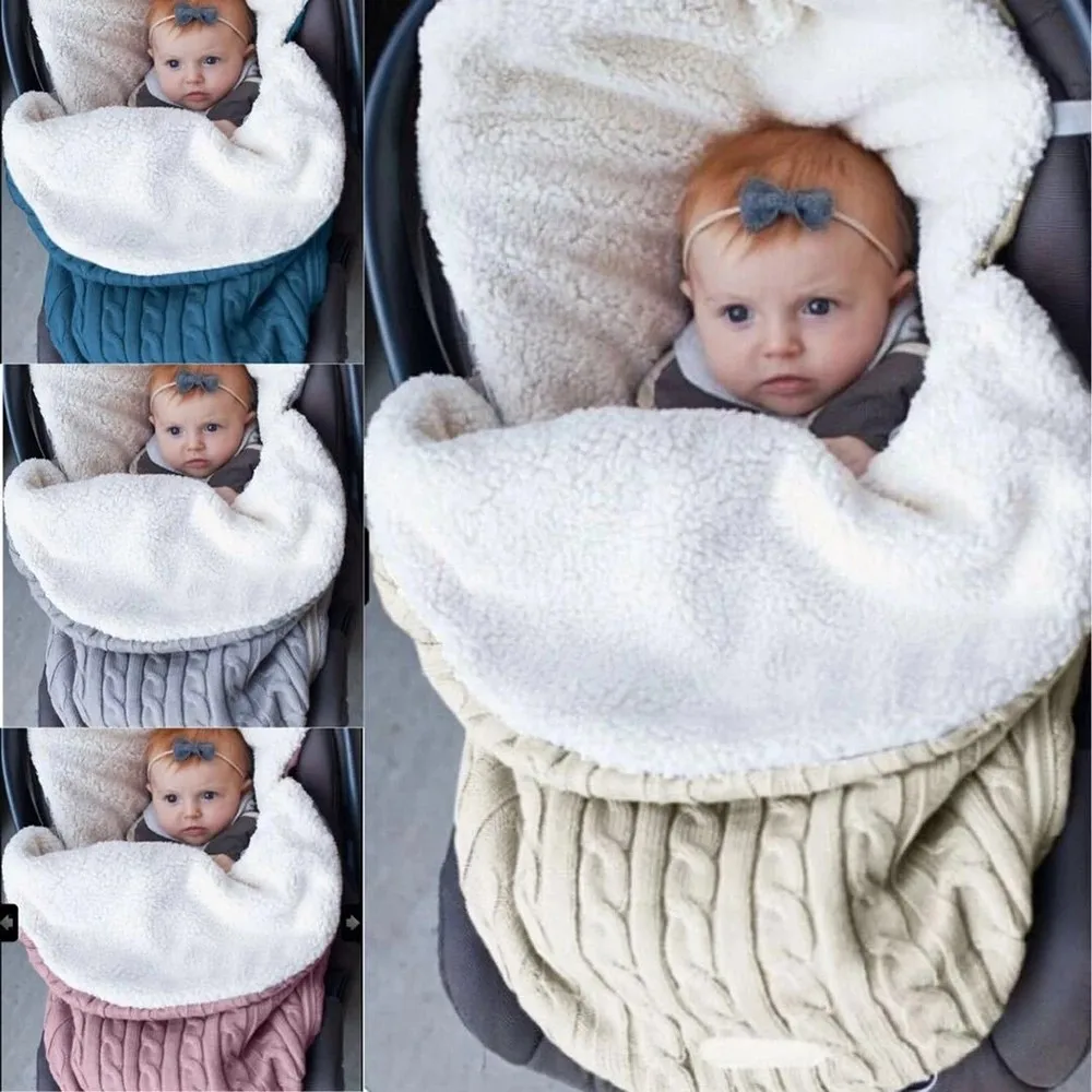 My Soft Life-saco de dormir de terciopelo para bebé recién nacido, manta de carrito infantil, nido cálido de punto grueso, nuevo diseño