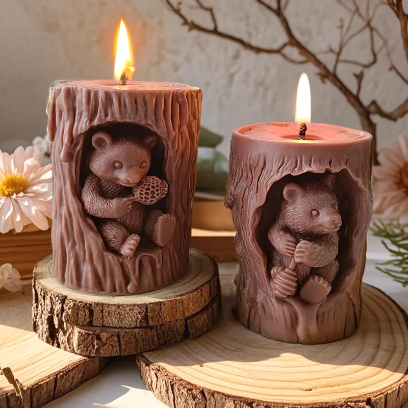 

Bear Honey Candle Silicone Mold Cute Bear Resin Molds Size Cement Concrete Mould