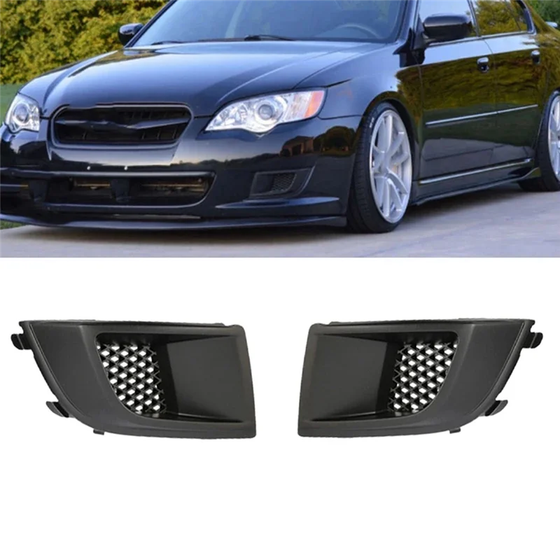 ABGR-2 ชิ้น 57731AG38A 57731AG39A กันชนหน้ากันชนโคมไฟ BEZEL Grille ฝาครอบหมอกโคมไฟ Grille สีดํา ABS รถสําหรับ Subaru 2008 2009