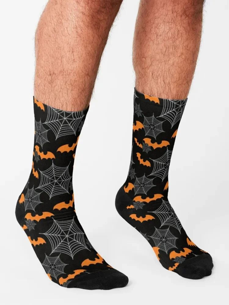 Boo, Witch, Spooky, Black, Orange, Skull, Halloween, Funny, Goth, Cat Socks Halloween Blue Socks Custom Gift Unisex Adult