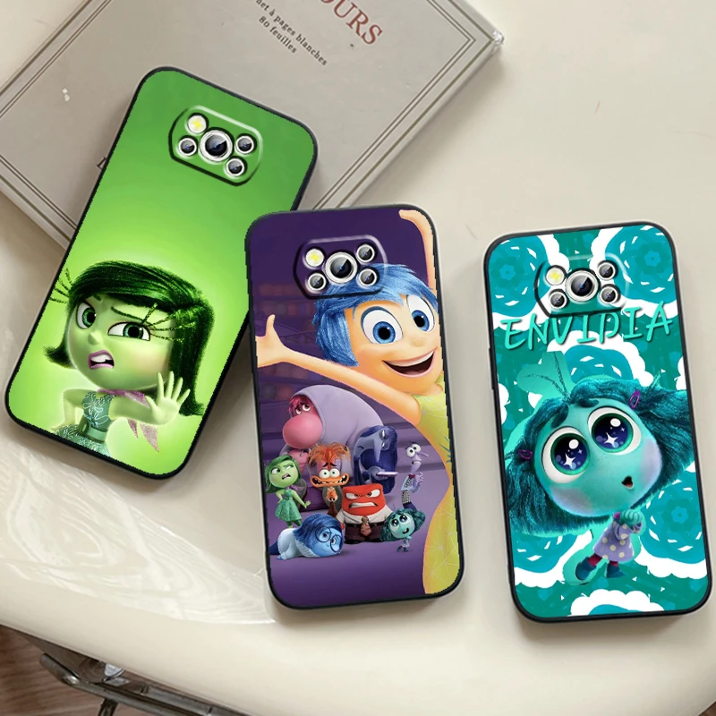 Disney Inside Out 2 Joy Cute For Xiaomi Mi Poco F5 F4 F3 X6 X5 X4 X3 M6 M5 M5S M4 M3 C65 Pro GT NFC 5G Black TPU Phone Case