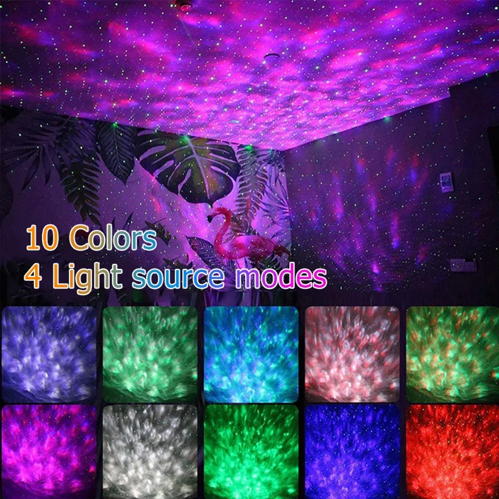 New LED Starry Galaxy Projector Night Light Gift Kids USB Bluetooth Music Player Star NightLight Projector Colorful Night Lamp