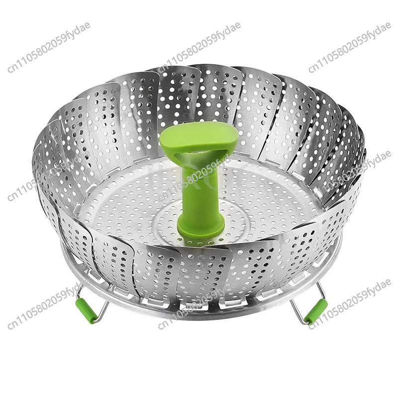 Hot-selling 11-inch 9-inch stainless steel telescopic folding steamer steamed bread lotus steamer stainless steel drain basket