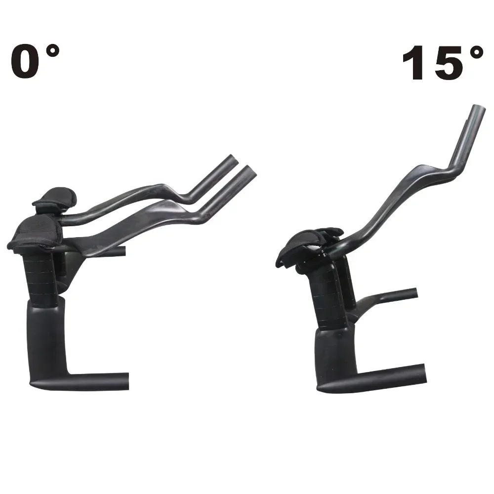 CHKJ for Full Carbon Rest Triathlon Bicycle Time Triathlon Handlebars Aero Track Bike TT Bar Internal Cable 0/15 degree 420mm