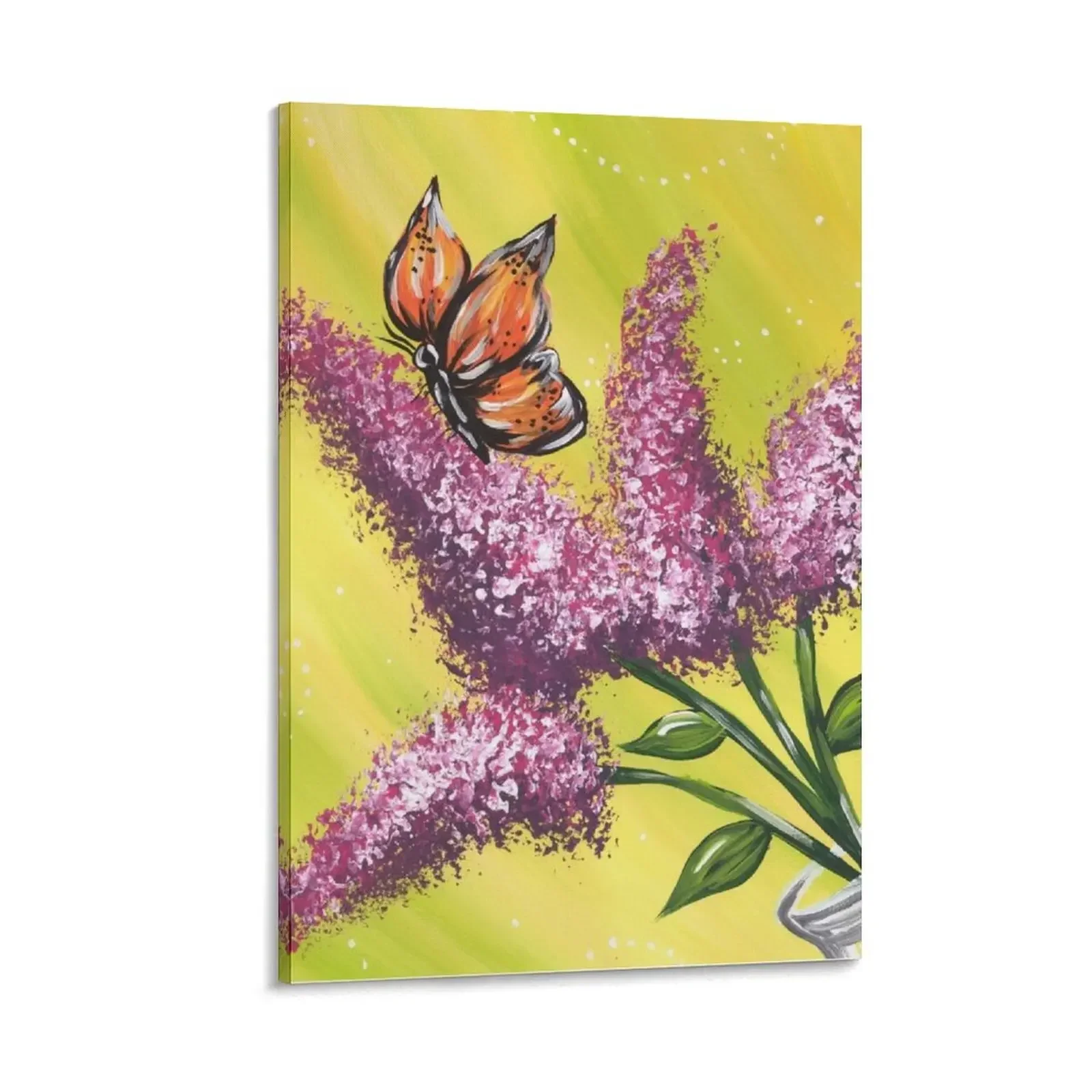 

Lilacs and a Butterfly Painting Canvas Painting korean room decor home decorations and organization wall decoration poster anime